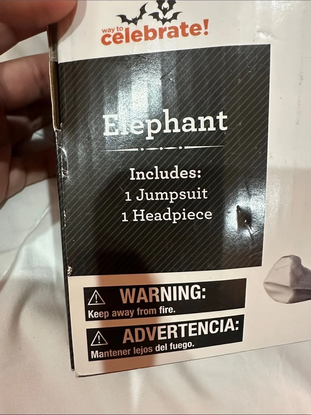 NEW Celebrate! Infant Gray Elephant Costume (0-6 mo) - Jumpsuit & Headpiece